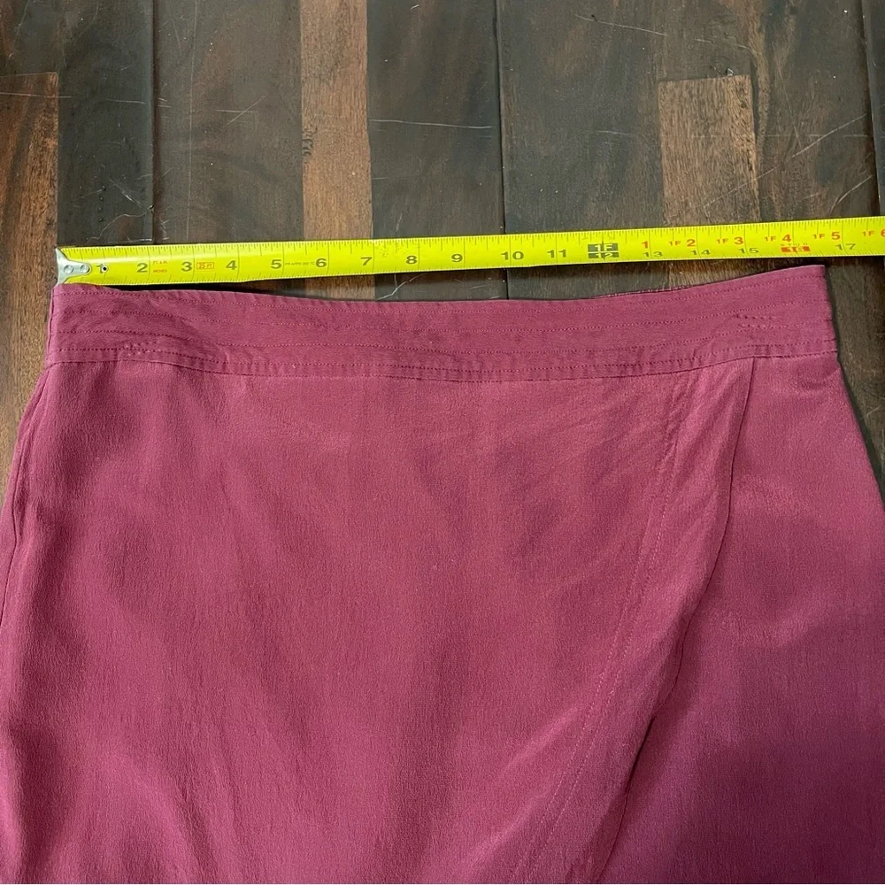 NWT Madewell Burgundy SILK PARKWAY SKIRT Crossover Faux Wrap Mini Size Large